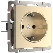 WL11-SKG-01-IP20 / Розетка с заземлением (шампань)