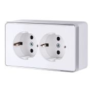 WL15-02-03/ Розетка двойная с заземлением Gallant (белая)