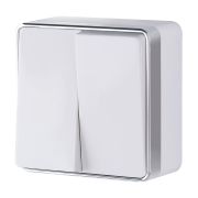 Выключатель  двухклавишный  Gallant (белый)