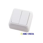 Выключатель 2-кл 10А АЛЬТАИР IP20 белый накладной АБК-СИЛА