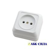Розетка 1-м без з/к 16А 220В IP20 (керамика) АЛЬТАИР белая накладная АБК-СИЛА