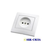 Розетка 1-м без з/к 16А 220В IP20 (керамика) ПАНДОРА белая встраиваемая АБК-СИЛА