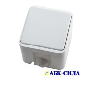Выключатель 1-кл 10А ПЕГАС IP44 белый  накладной АБК-СИЛА