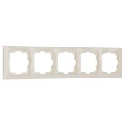 WL03-Frame-05/ Рамка на 5 постов (слоновая кость, basic)