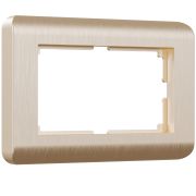 WL12-Frame-01-DBL / Рамка для двойной розетки (шампань)