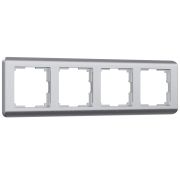 WL12-Frame-04 / Рамка на 4 поста  (серебряный)