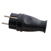 Вилка каучуковая прямая 16А 230В 2Р+РЕ с з/к  IP44