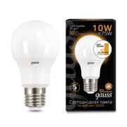 Лампа Gauss LED A60-dimmable 10W 880Lm E27 2700К диммируемая матовая