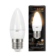 Лампа Gauss LED Свеча 9.5W 890Lm E27 3000К 1/10/50