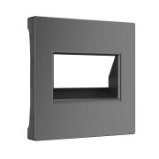 WL04-RJ45+RJ45-CP/ Накладка для двойной розетки Еthernet RJ-45 (графит рифленый)