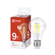 Лампа светодиодная LED-A60-deco 9Вт  прозрачная 4000К  E27 1040лм 230В IN HOME