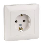 Розетка 1-м встраиваемая С/З 16А 250В IP20 белая Хит