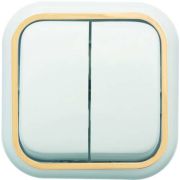 Выключатель 2-кл. ОП Валентина 10А IP20 А56-025 бел./зол. Кунцево 7635