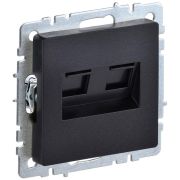 Розетка компьютерная двойн. СП RJ45 кат.5E BRITE РК10-2-БрЧ механизм черн. IEK BR-K20-1-K02