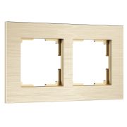 Рамка из металла на 2 поста АluMax шампань алюминий W0023511