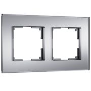 Рамка из стекла на 2 поста Senso серебряный soft-touch W0023106