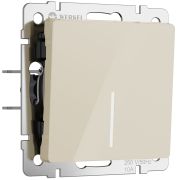 Выключатель одноклавишный проходной с подсветкой (айвори акрил) W1112143