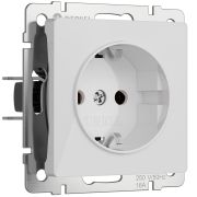 Розетка с заземлением (белый акрил) W1171041