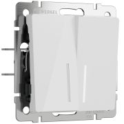 Выключатель двухклавишный с подсветкой (белый акрил) W1120141