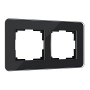 Рамка из стекла на 2 поста Elite черный W0022448