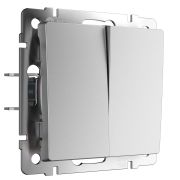 Выключатель двухклавишный (серебряный матовый W1120065