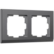 Рамка из поликарбоната на 2 поста Stark графит матовый W0021864