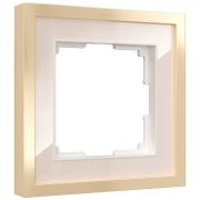 Рамка из металла на 1 пост Baguette айвори/латунь W0012851