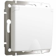Розетка с заземлением и шторками c крышкой IP44 (белый матовый) W1171261