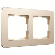 Рамка из металла на 2 поста Platinum шампань W0022611