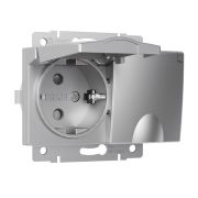 Розетка двойная влагозащ. с зазем. с защит. крышками и шторками серебряный W1172206