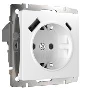 Розетка с заземлением, шторками и USB тип A+C (белый) W1171701