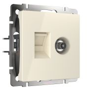 Розетка ТВ+Ethernet RJ-45 6 cat. (слоновая кость) W1181303