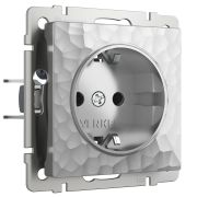 Розетка с заземлением (Hammaer серебряный) W1271006