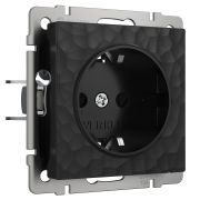 Розетка с заземлением (Hammar черный) W1271008