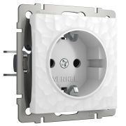 Розетка с заземлением и шторками (Hammer белый) W1271101