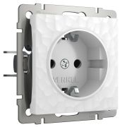 Розетка с заземлением (Hammer белый) W1271001
