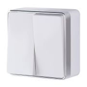 Выключатель  двухклавишный  Gallant белый W5020001