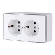 Розетка двойная с заземлением Gallant белая W5072101