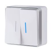 Выключатель двухклавишный с подсветкой Gallant белый W5020101