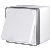 Розетка влагозащ. с зазем. с защит. крышкой и шторками Gallant белая W5071201