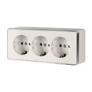 Розетка тройная с заземлением и шторками Gallant слоновая кость W5073103