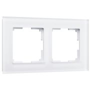 Рамка из стекла на 2 поста Favorit белый матовый W0021105