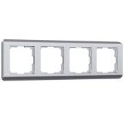 Рамка из поликарбоната на 4 поста Stream серебряный W0042106