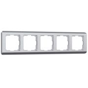 Рамка из поликарбоната на 5 постов Stream серебряный W0052106