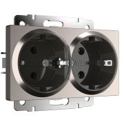 Розетка двойная с заземлением глянцевый никель W1172002