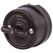 Переключатель/выключатель одноклавишный коричневый ретро W5612014