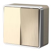 Выключатель двухклавишный Gallant шампань рифленый W5020010