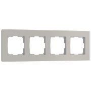 Рамка из стекла на 4 поста Senso дымчатый soft-touch W0043117