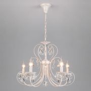 Подвесная люстра Eurosvet 3305/5 белый с золотом/прозрачный хрусталь Strotskis