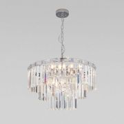 Подвесная люстра Eurosvet Elegante 10130/8 хром/прозрачный хрусталь Strotskis